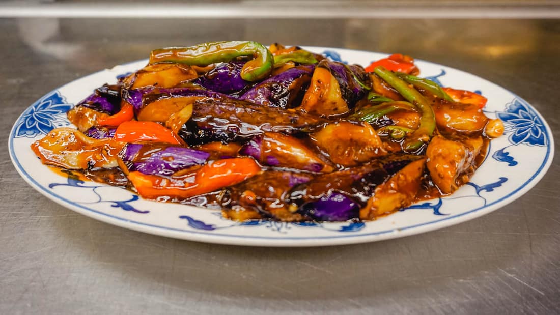 Eggplant in Hot Garlic Sauce (Not Fried)
